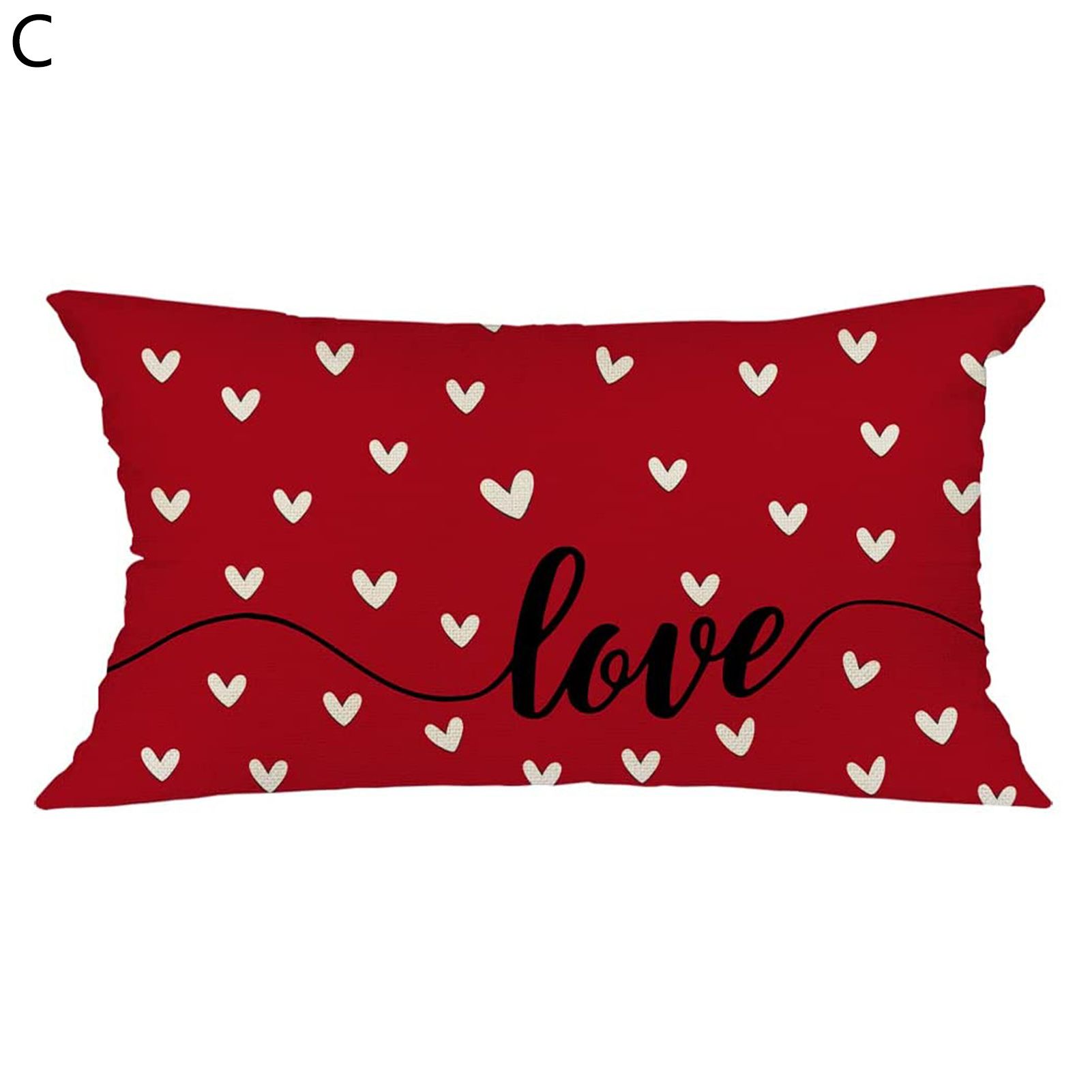 Cushion Cover Wrinkle Resistant Heart Shape Printed Cushion Throw Cover