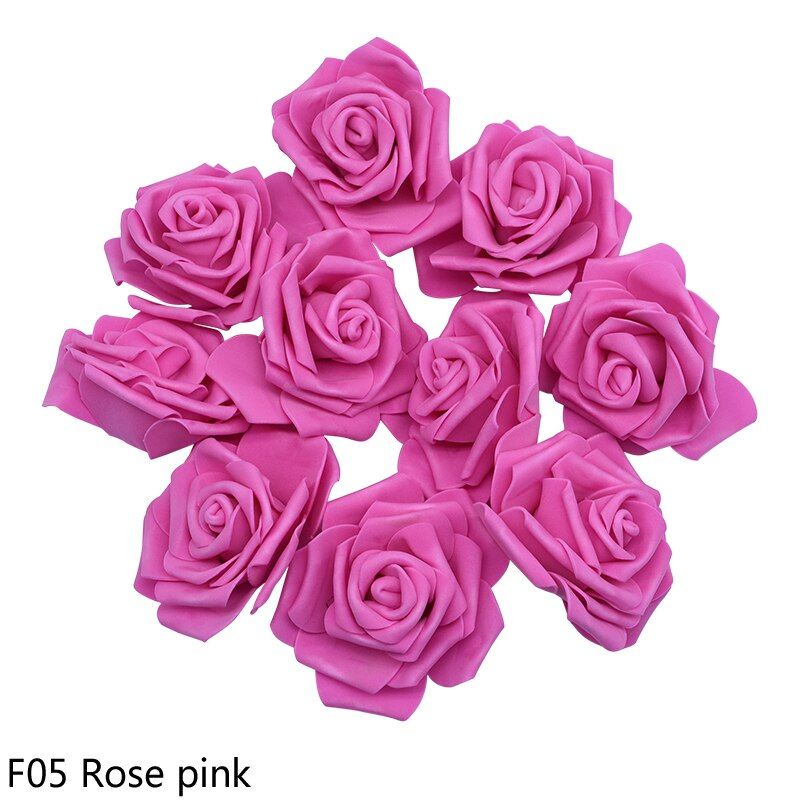 30Pcs/lot 8cm Big PE Foam Roses Artificial Flower Heads For Wedding Event Decoration DIY Wreaths Home Garden Decorative Supplies