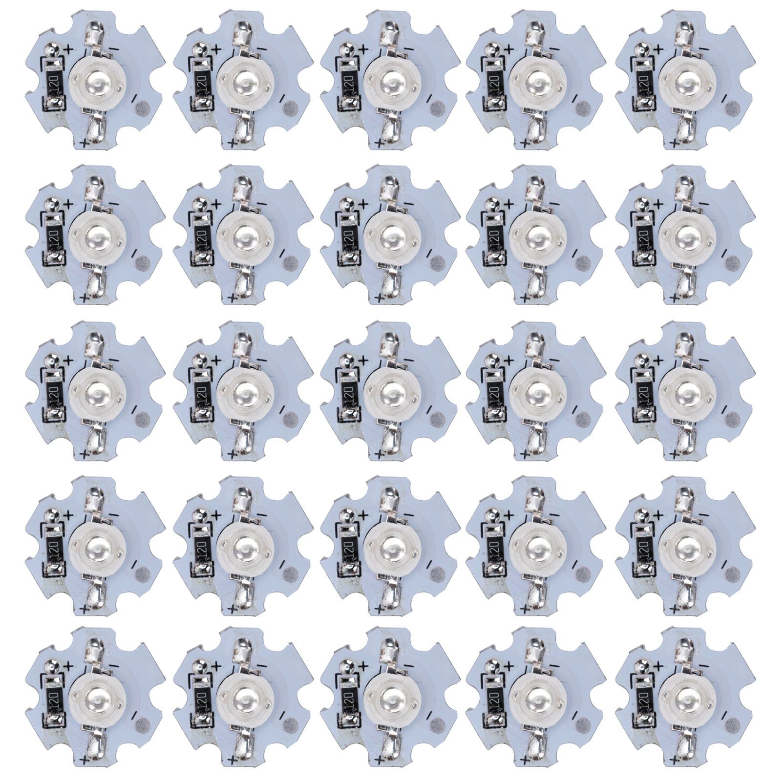 25Pcs 0.5W 5V High Power LED Lamp Bead Light Source Chip With Aluminum Plates