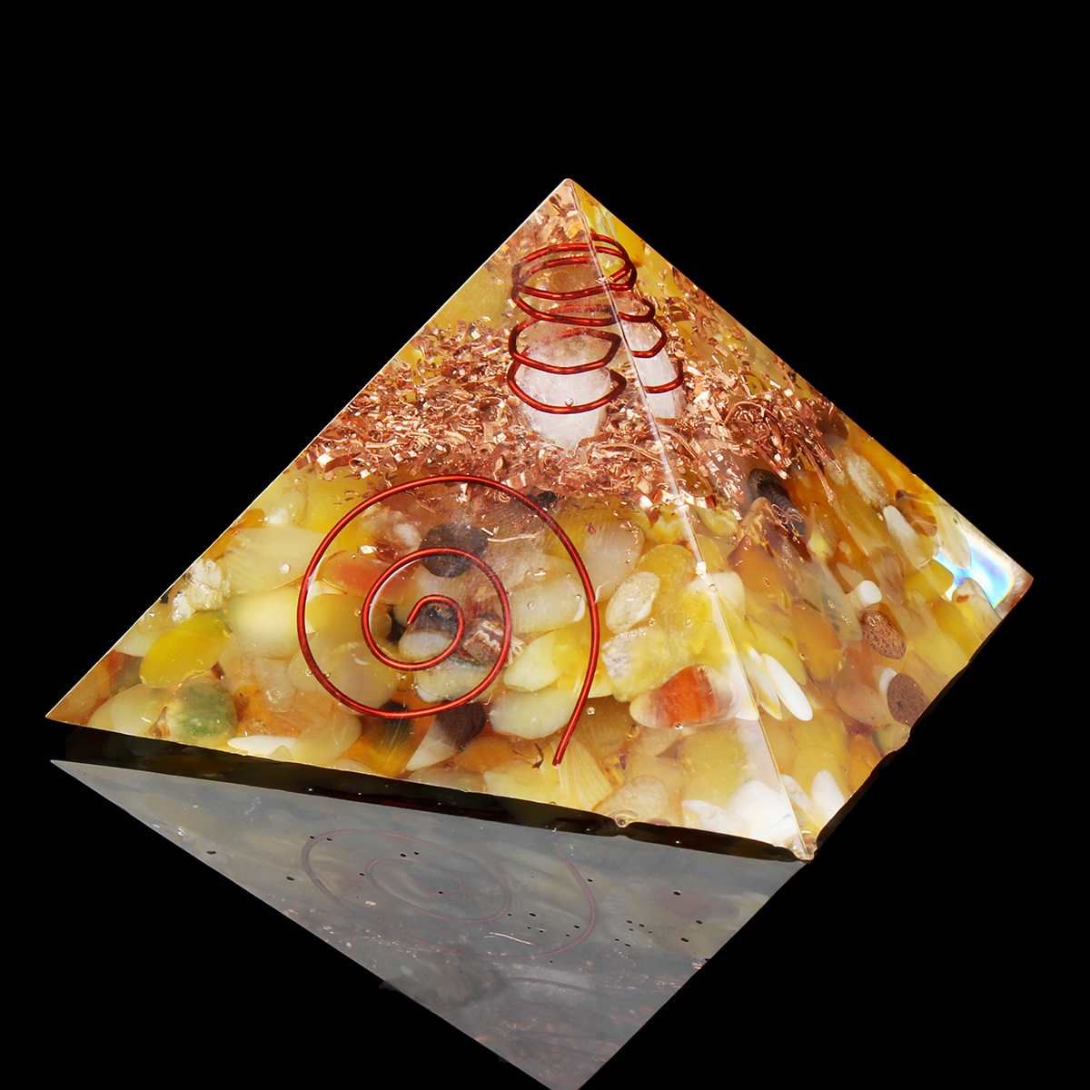 Yellow Natural Quartz Crystal Pyramid Feng Shui Stone Chakra Ornament Healing Crystal Home Degaussing Mineral Stone Decor New