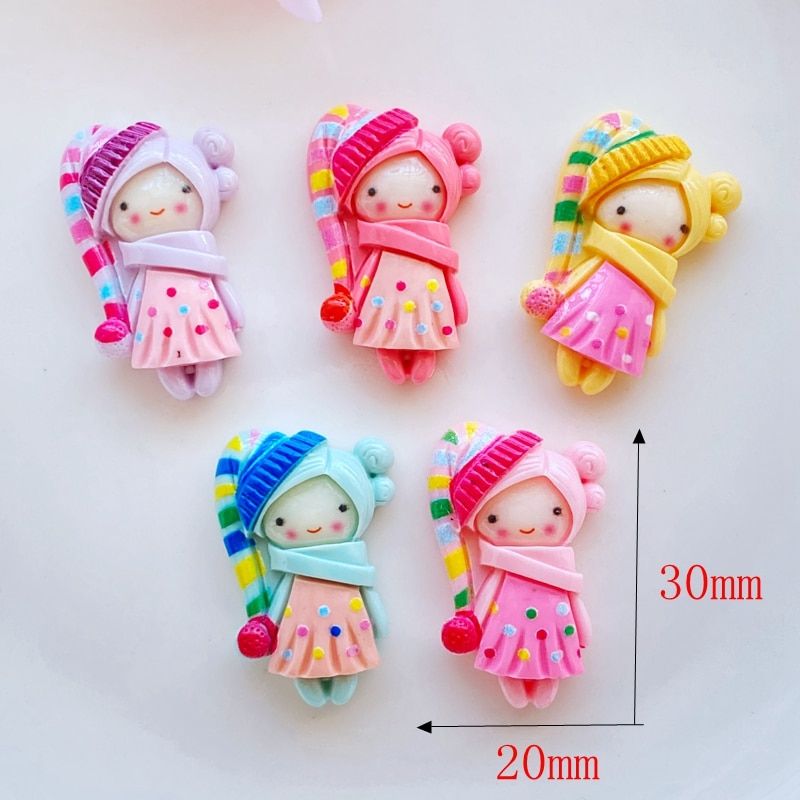 10Pcs Kawaii Resin Mixed Cartoon Girl Flat Back Cabochon Crafts Clothing DIY Scrapbooking Accessories H85