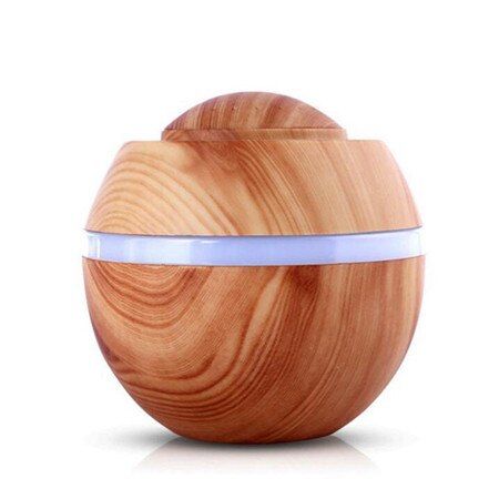 Large Air Aroma Oil Humidifier Bedroom Moisturizing Water Burning Sprayer 7 Led Color Wood Line Print Vintage Oil Diffuser#15