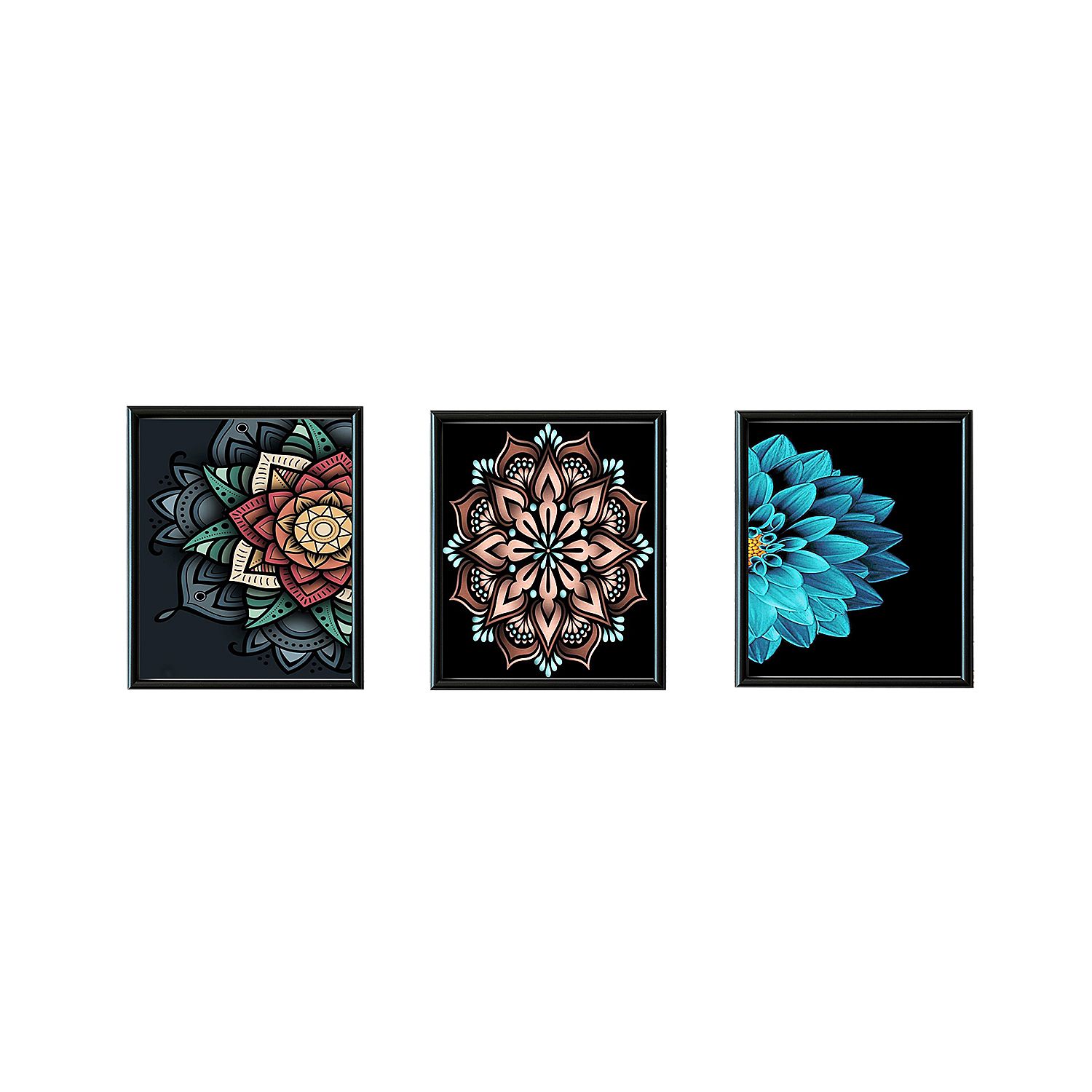 3 pcs set  Fiber Art Photo frame for home decor with black frame