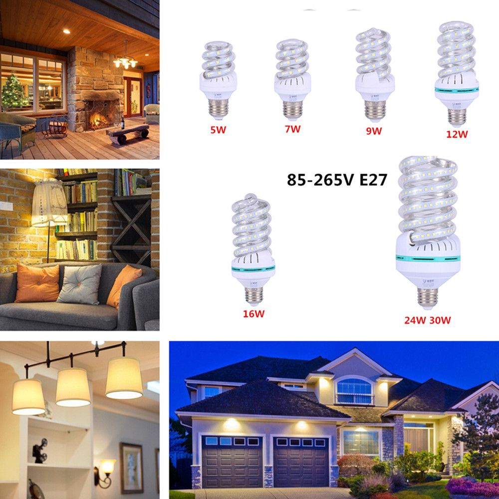 Yfashion LED Highlight Spiral Corn Bulb 85-265V E27 Warm Light