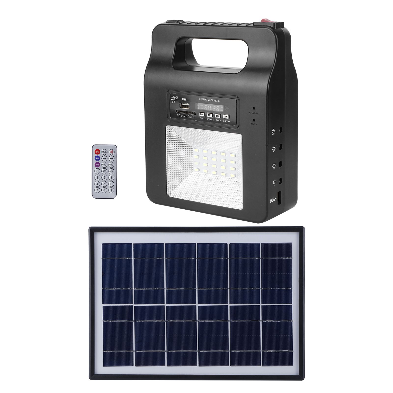 Solar Generator Portable Emergency Backup With FM Speaker USB Charger WT