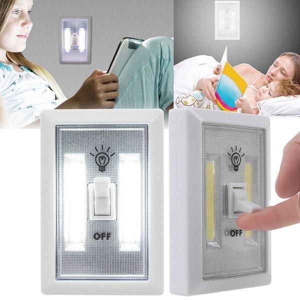 Magnetic COB wall switch light Wireless Emergency Lamp bettary operator