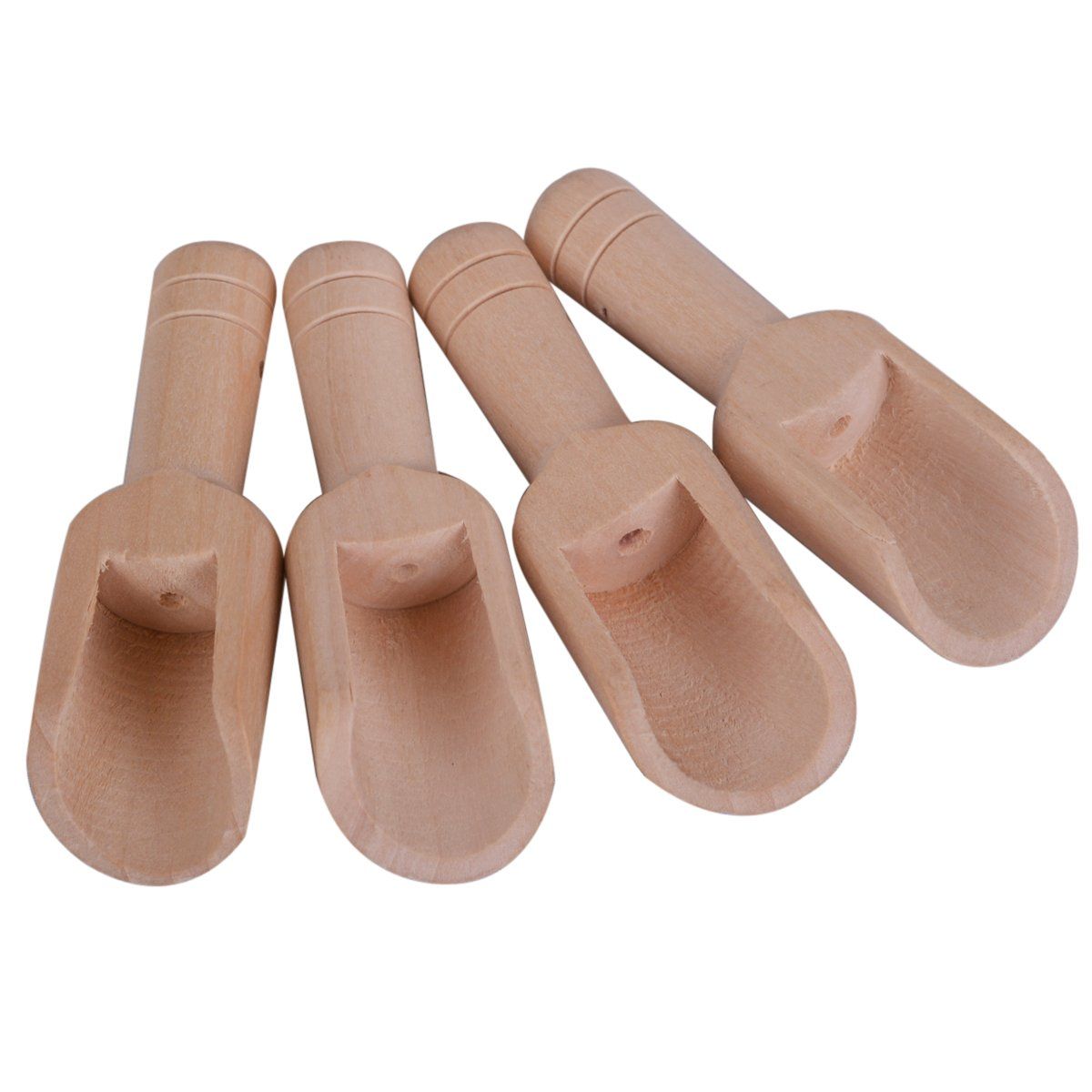 12 Pieces Mini Wooden Spoon Mini Bath Salt Spoon Wooden Candy Spoon Laundry Powder Spoon Set Baby Spoon