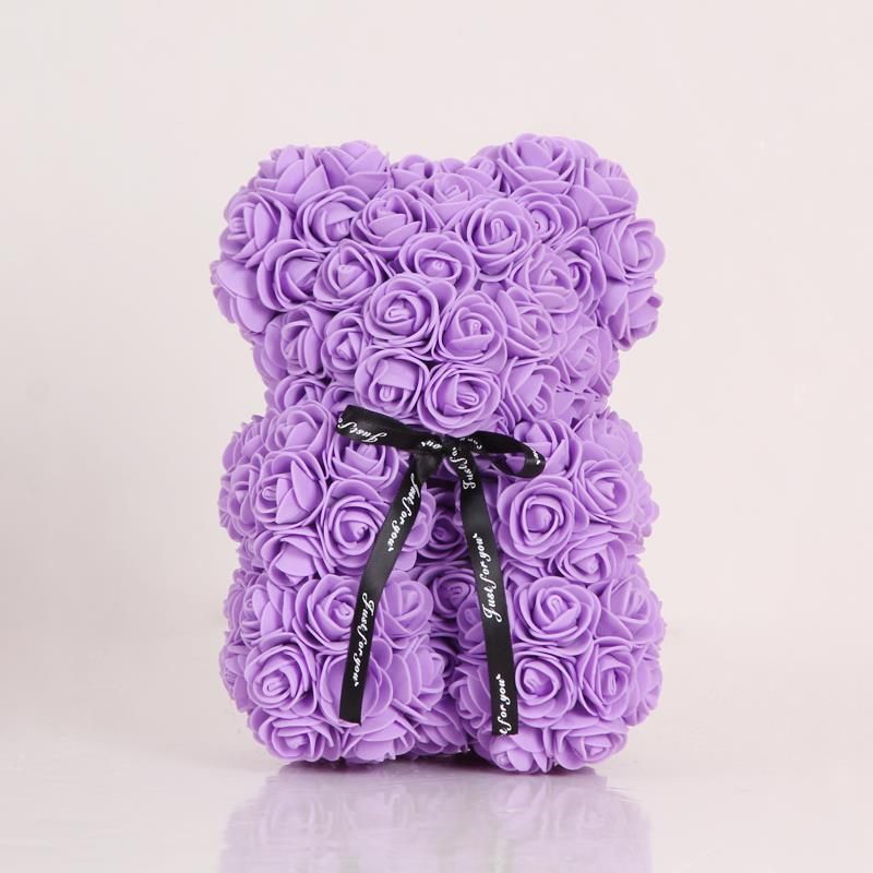 Valentines Day Gift 25cm Rose Teddy Bear With Box Bear With Flowers