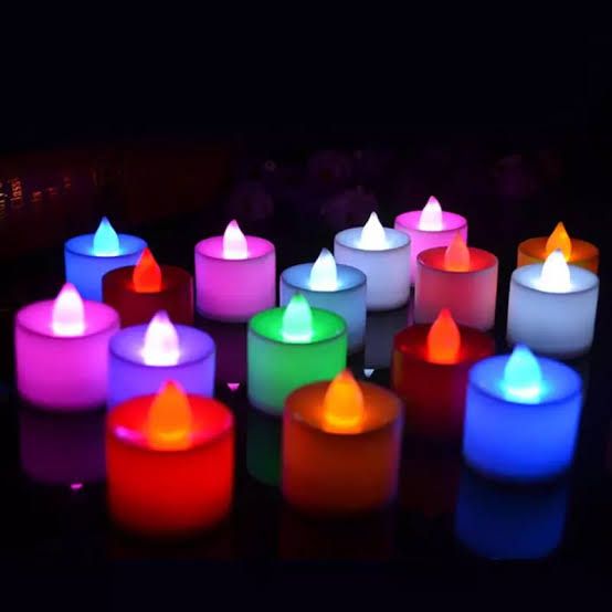 LED Candle Multicolor Lamp Simulation Color Flame Tea Light Home Wedding Birthday Party Decoration - 12 Piece