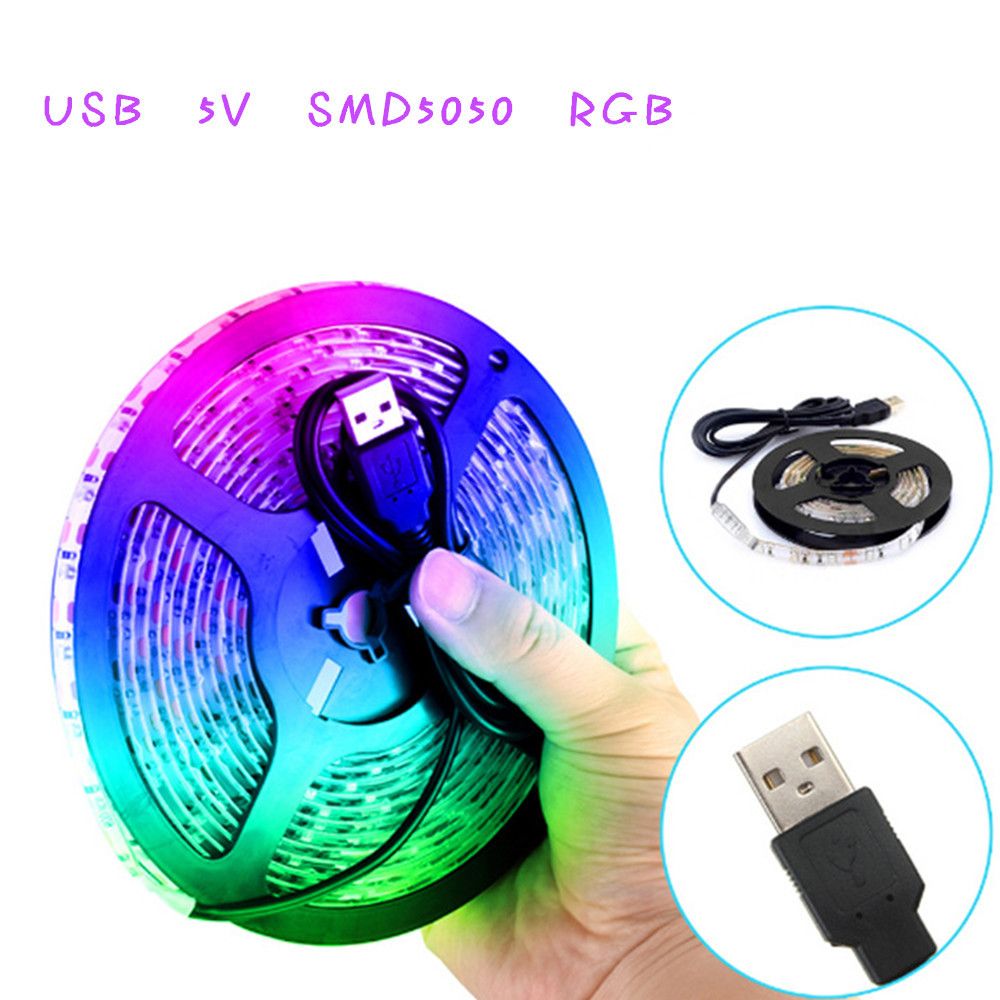 Yfashion Flexible USB 5V  7 Colors Change String Light for V Background Decor Keys Style