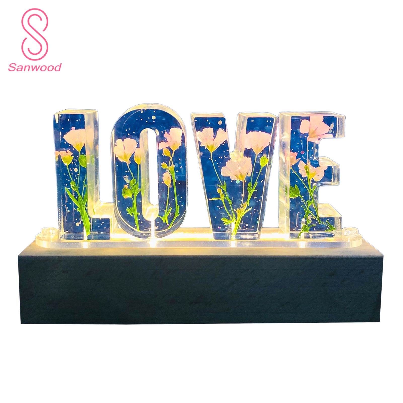 Eco-friendly Night Lamp Shatterproof Resin LOVE Decorative Night Lamp Ornaments for Home