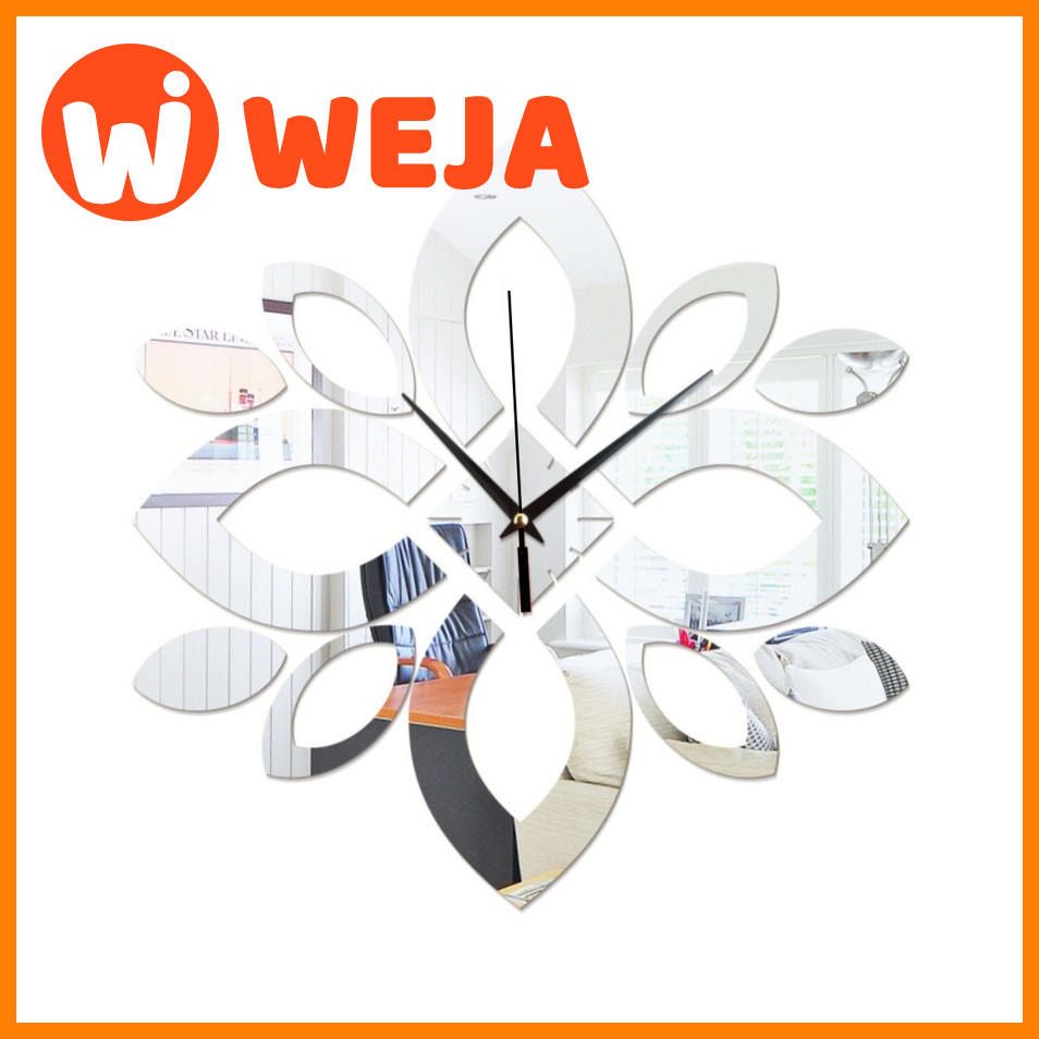 GZ095 Creative Mirror Petal Wall Clock Living Room Bedroom Children's Room School Store Background Wall Decoration Wall Clock