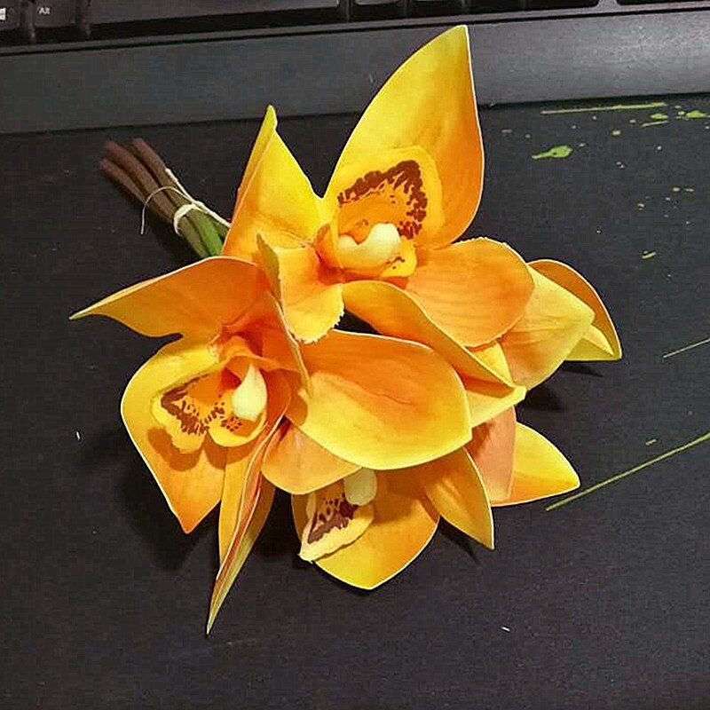 4 pieces / bundle 3D Butterfly orchid flowers for scrapbooking wedding clearance Bride holding flowers home decor accessories