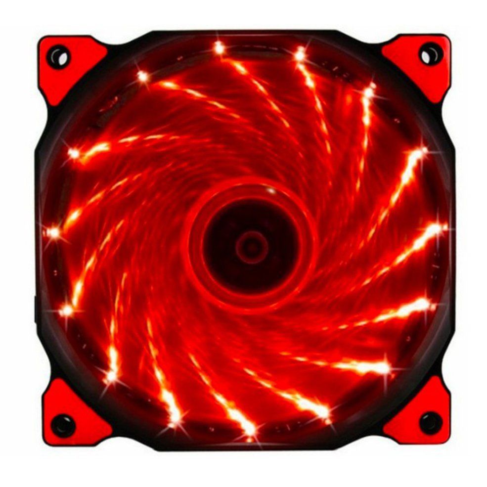 MA 120mm PC Computer Ultra Silent Led Cooling Fan Radiator 12cm Fan Cooler Silent Fan 15 LED Streamer Fan-red