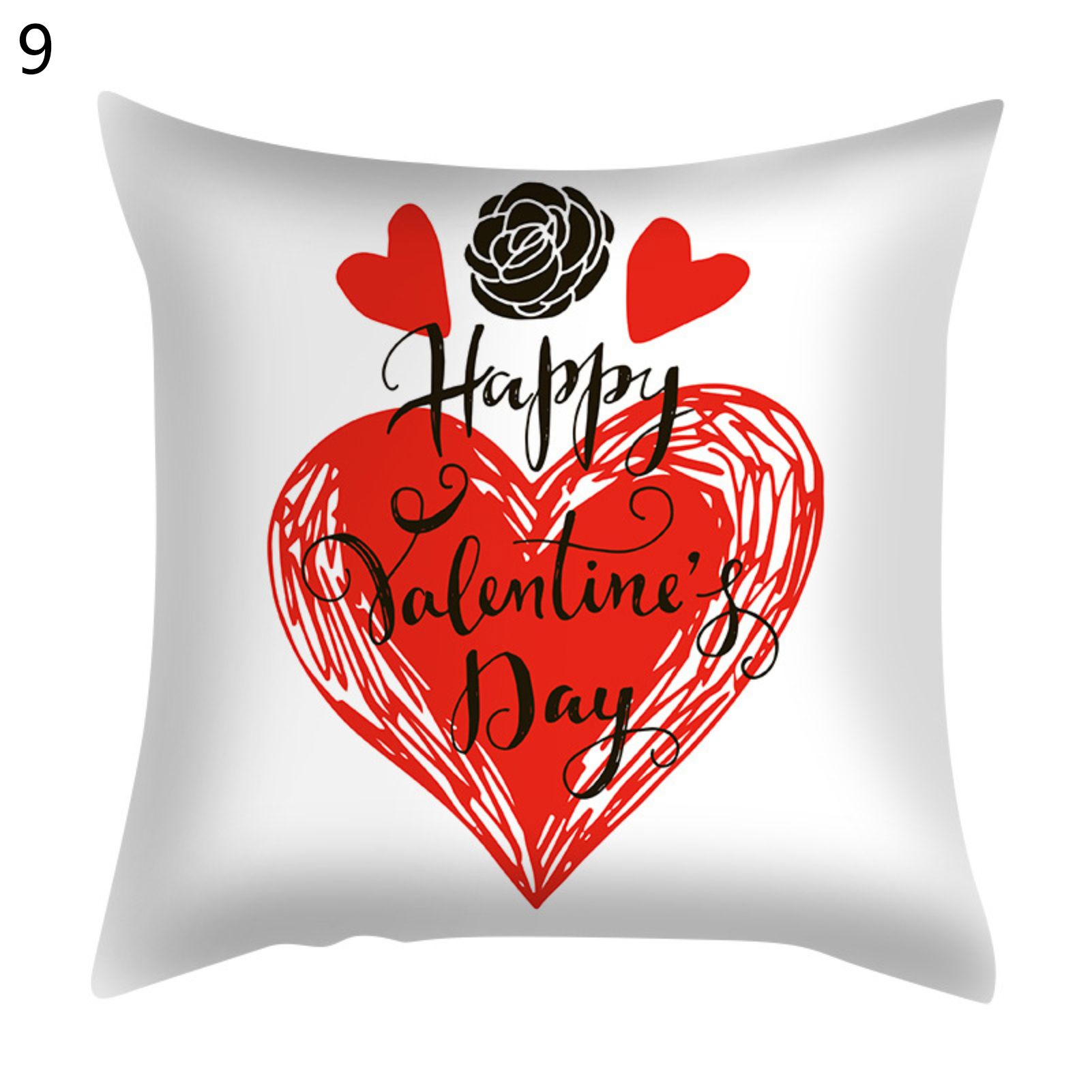 Cushion Slipcover Wrinkle Resistant Decorative Heart Shaped Capital Printed Cushion Throw Cover