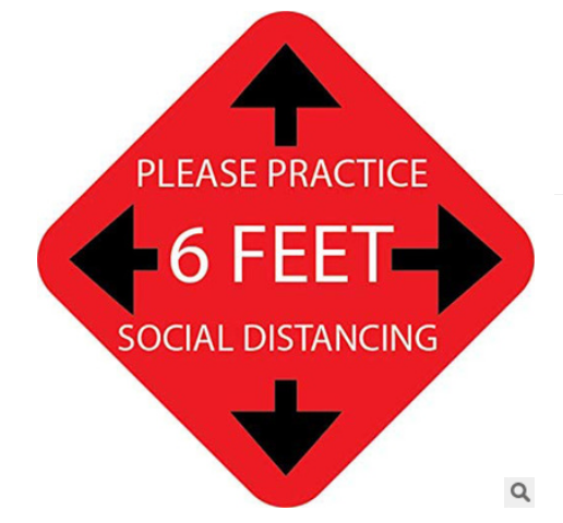 Keep Distance Sticker Sign, Social Distancing Wait Here Stand Here Anti-Slip Floor Decal