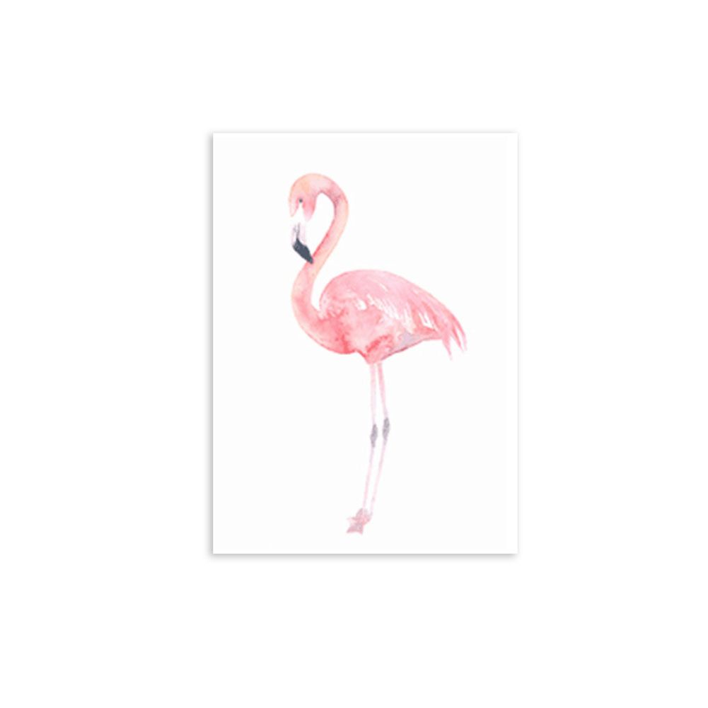 Watercolor Flamingo Canvas Painting Modern Living Room Bedroom Study Art Decor