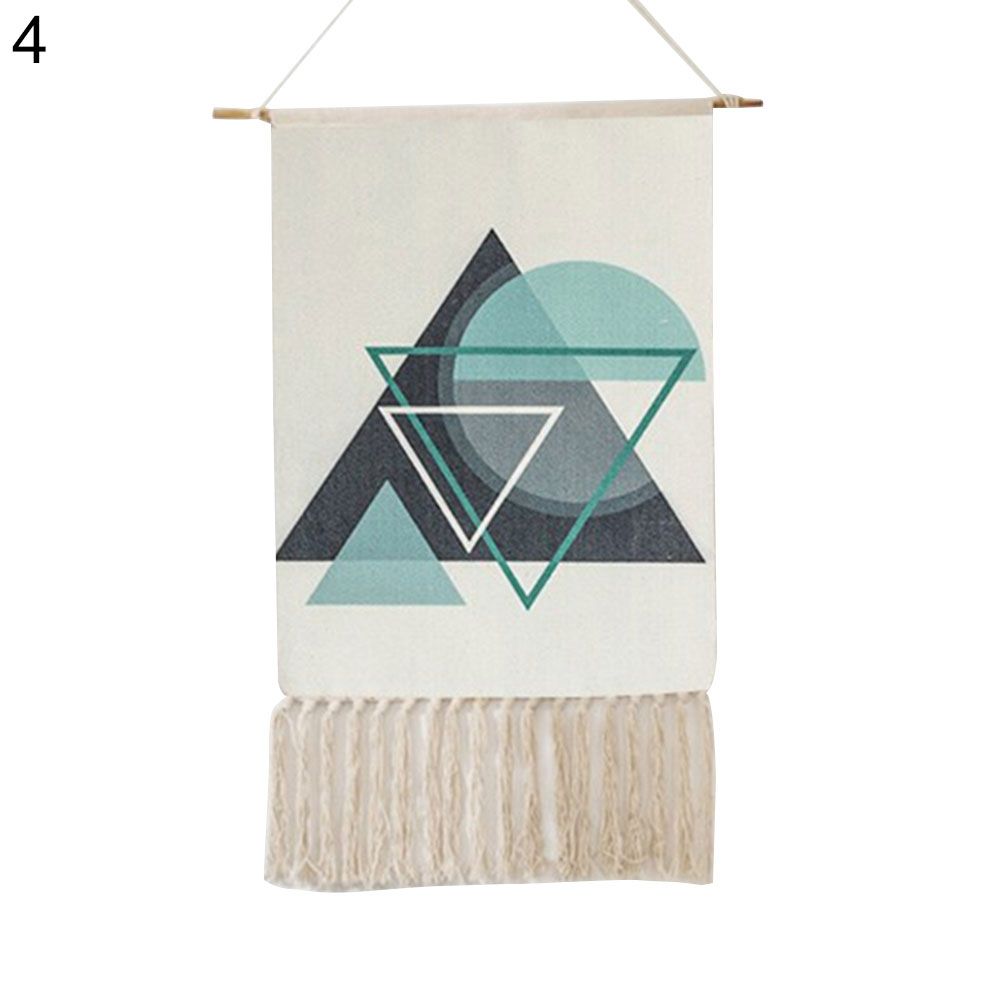 Boho Cotton Linen Tassel Tapestry Hanging Pendant Picture Home Hotel Wall Decor