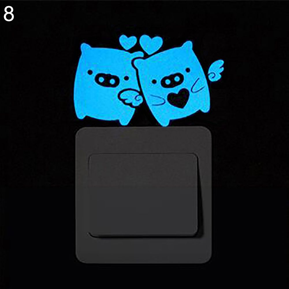 Cartoon Animal Glow-in-the-Dark Removable Wall Stickers Kids Room Decoration