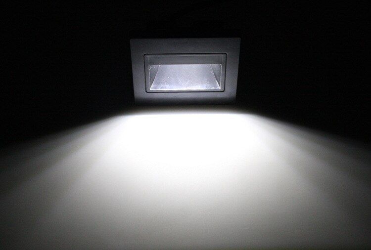 100-240V Square LED Night Light 1.5w Recessed in Pathway Wall Footlight led Staircase / Step Warm  / Cool White / Blue Light