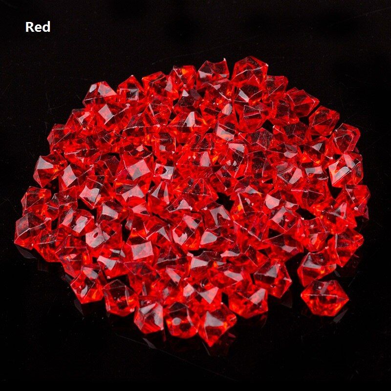 100pcs Artificial Color Rock Acrylic Crystal Stone Plastic Transparent Vase Decorative Stone Fish Tank Home Wedding Decorations