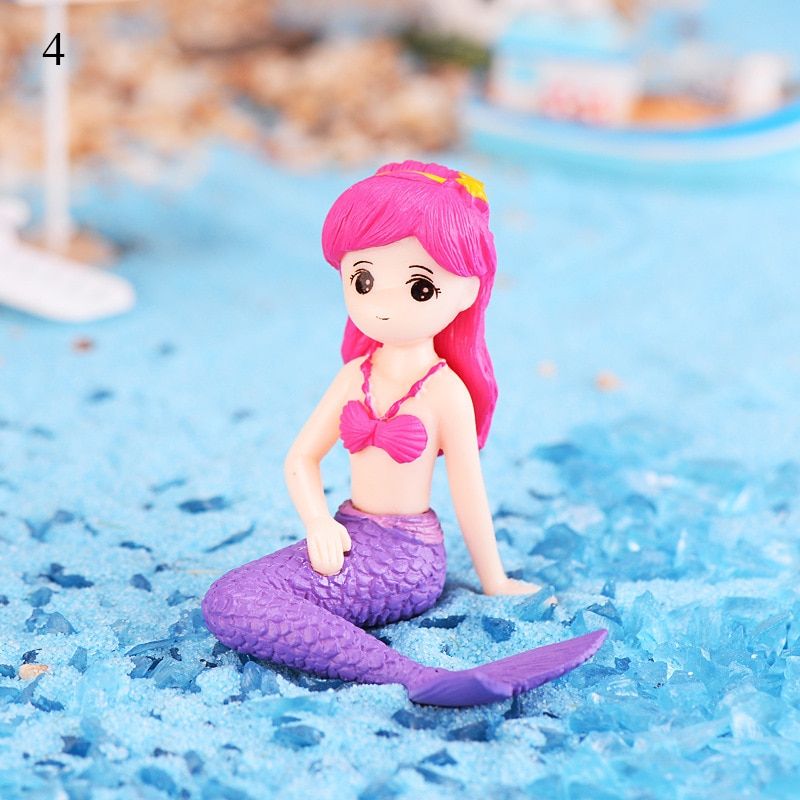 Mermaid Cake Decor Miniature Landscape Aquarium Fish TaDecor Party Birthday Decor  Princess Micro Decoration Multicolor