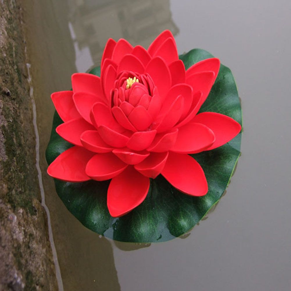 Yfashion 18CM Artificial Floating Lotus Shape Water Surface Decorartion for Pool Pond