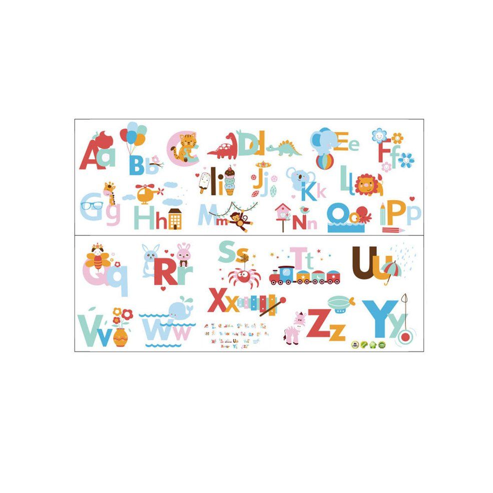Animal and 26 Letters Decoration Removable Wall Stickers Shopping Mall Window Children's Room Background Wall Stickers