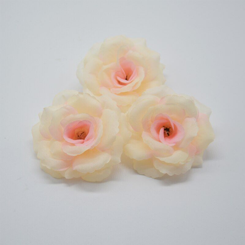 Yoshiko 8cm Light Blue Artificial Silk Rose Flowers Head DIY Craft Supplies Fake Flower Supplies Wedding Decoration Flower Rose
