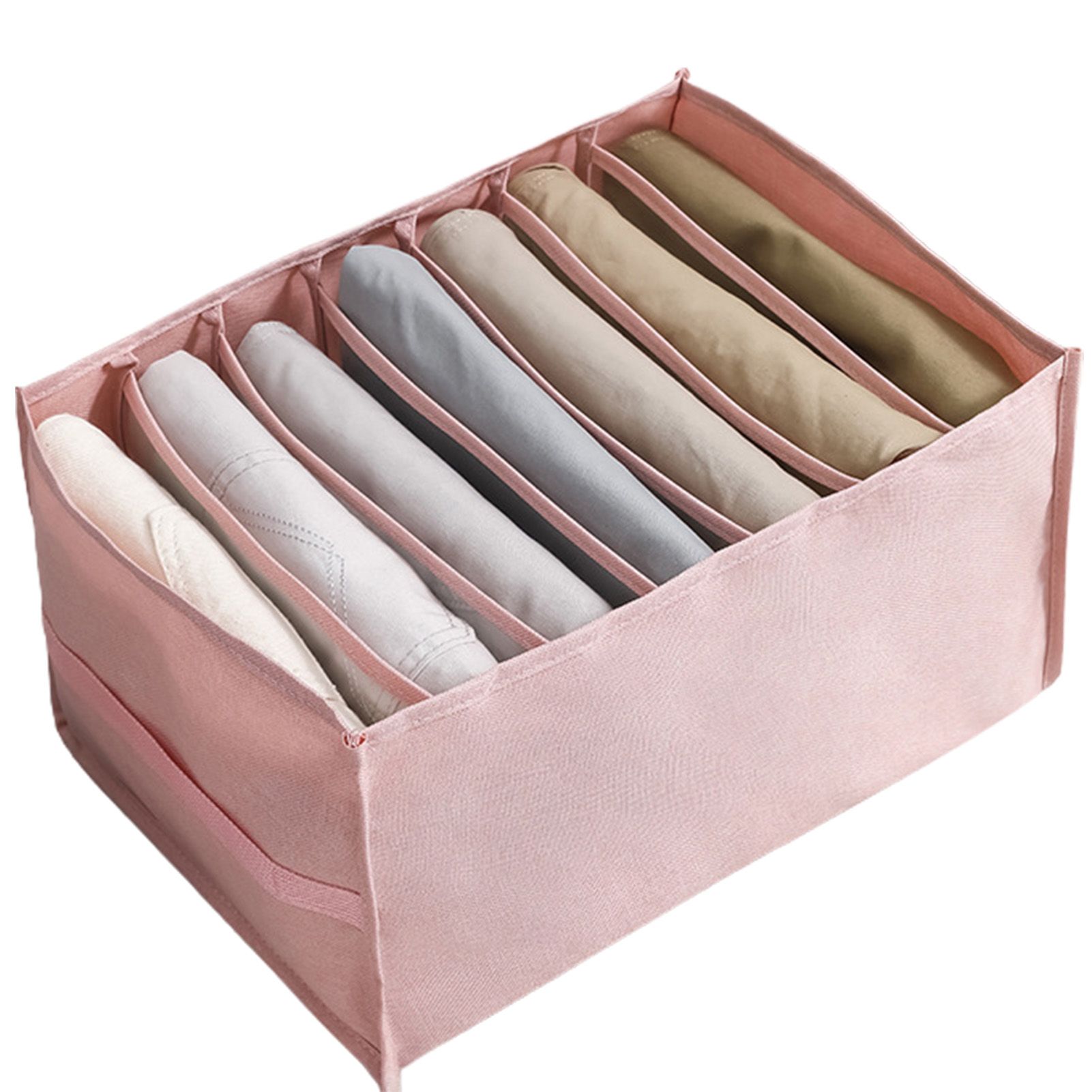 Multi-grids Wardrobe Organizer Moisture-proof Fabric Collapsible Underwear Drawer Organizer for Dorm