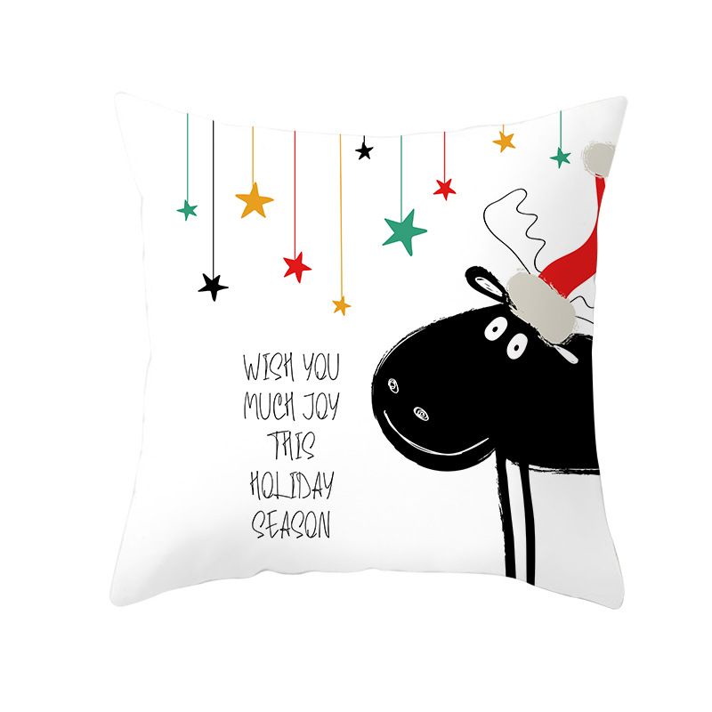 2021 Christmas Pillowcase Square Pillow Case Sofa Decoration Santa Claus Xmas Ornament Gift