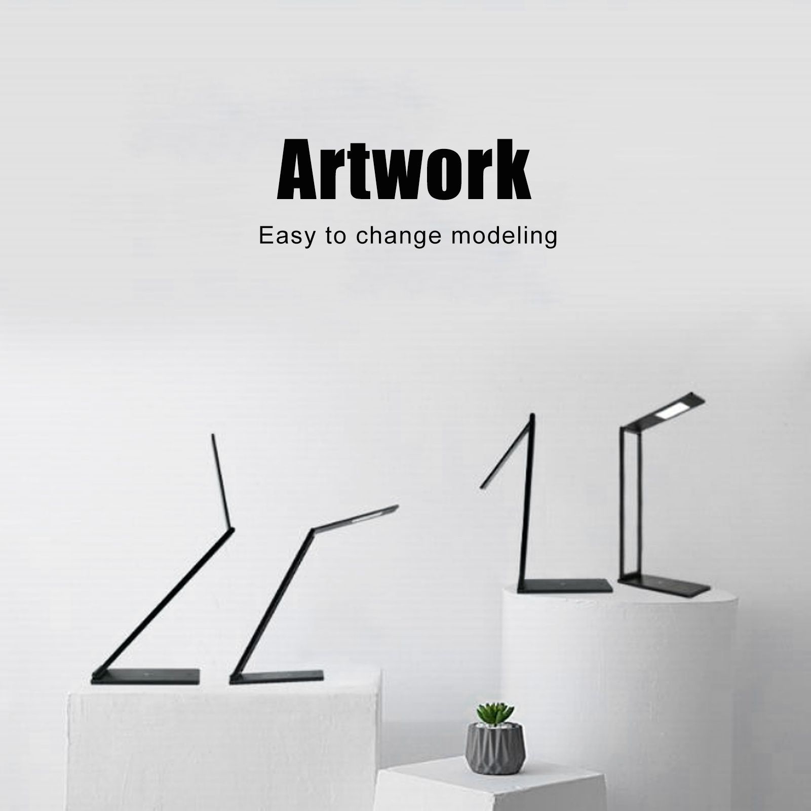 LED Desk Lamp Brightness Adjustable Aluminum Alloy Table with USB Charging Port