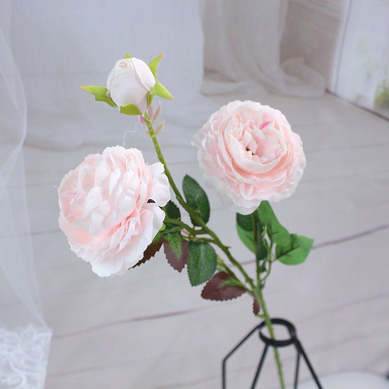 YO CHO Artificial Flower Silk Peony Rose Large Flowers Bouquet For Decor Wedding Table Home Party Indoor Decoration Fake Flowers