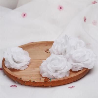 10pcs 8cm Burgundy Artificial Rose Silk Flower Heads Decorative Flowers for Wedding Home Party Banquet Decoration