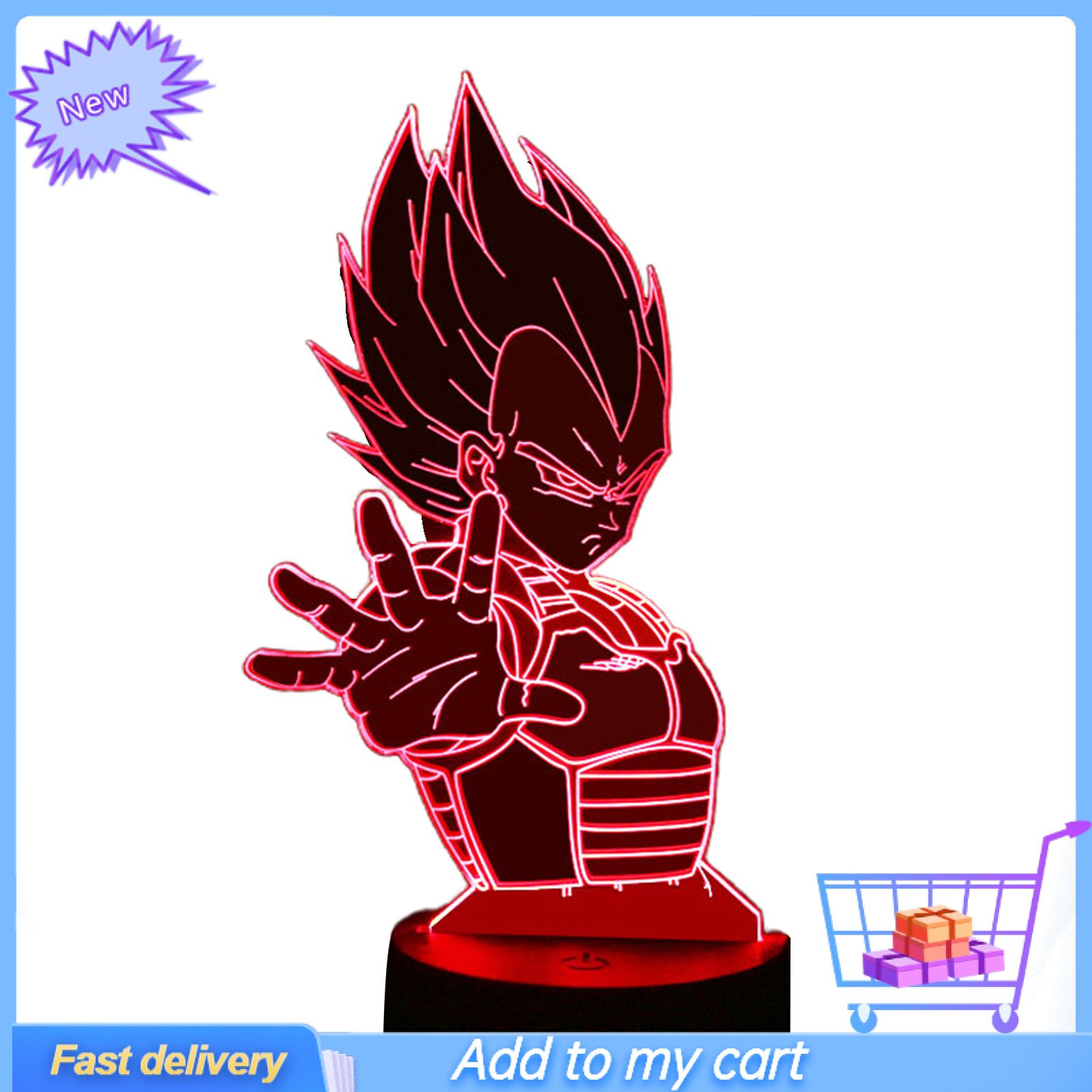 Anime Dragon Ball Son Goku Figure Night Light Touch LED Table Lamp Decor Gift