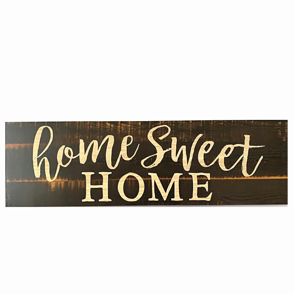 Elenxs Ornaments Board Table Decorations Wood Sign Plaque Wooden Home Sweet Home Standing Plank Panel Home Decor