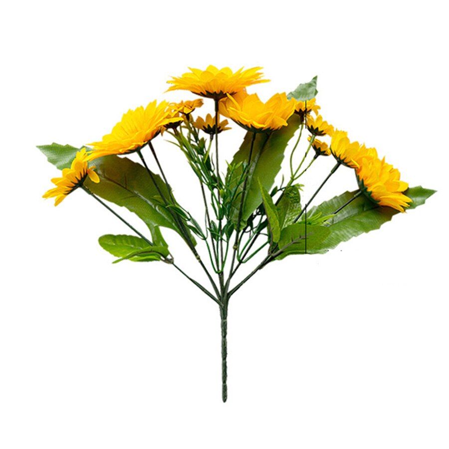 Summer Big Artificial Sunflowers Flowers Silk  Home Decoration DIY Small Craft Fake Flower Wedding Decor Faux Flower