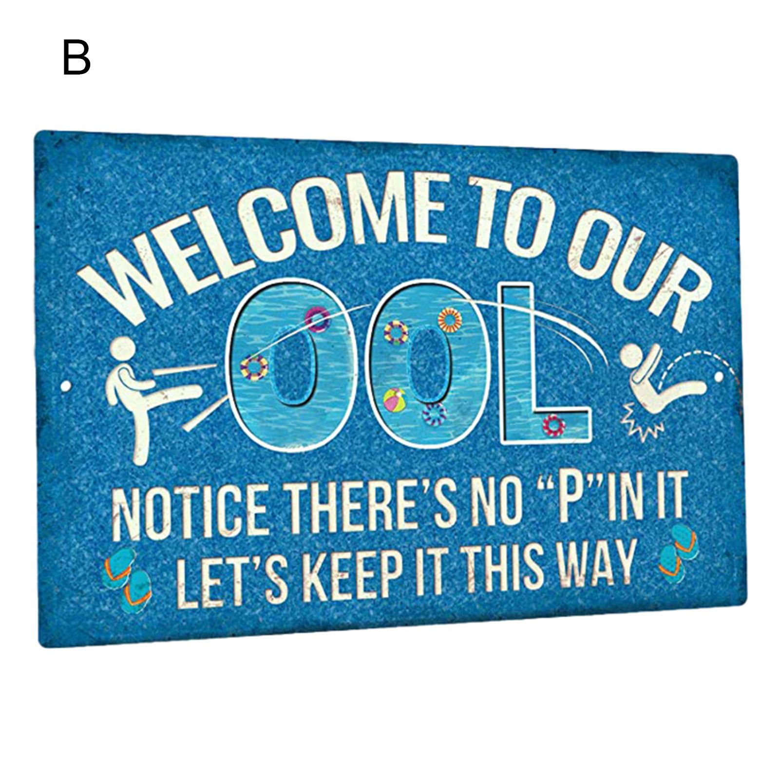 Livecity Noticeable Pool Rules Easy Mounting Wall Plaque Metal Eye-catching Signpost Wall-mounted Warning Sign for Outdoor