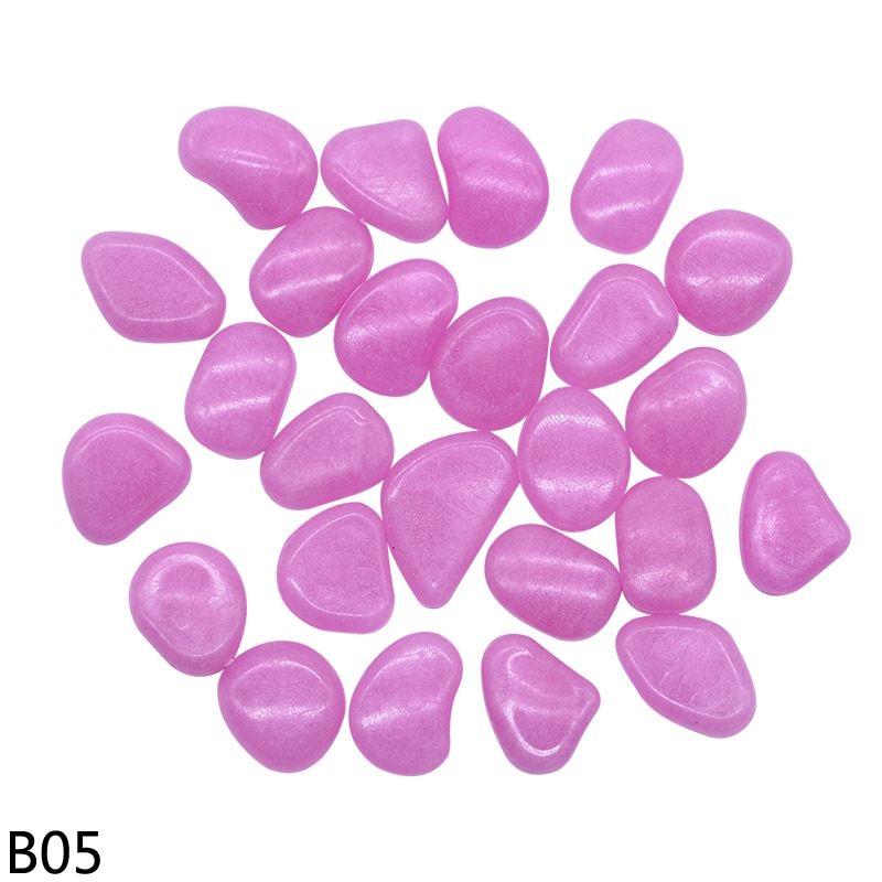 25/50Pcs Luminous Stones Rocks Glow In The Dark Fish Tank Decoration Aquarium Mix Color Lawn Garden Yard Decor