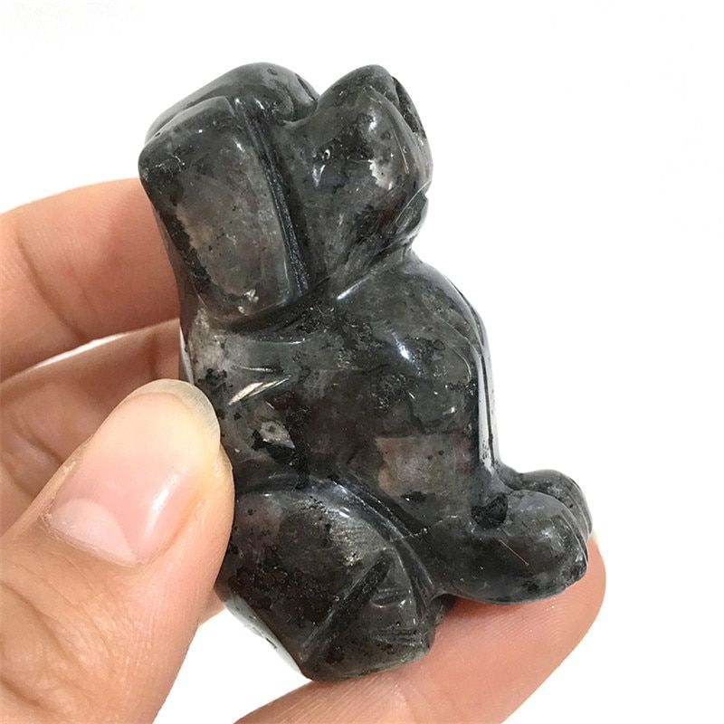 2inch animal statuette natural crystal stone dog shape hand carved crystal figurine wicca healing palm stone for pink gift