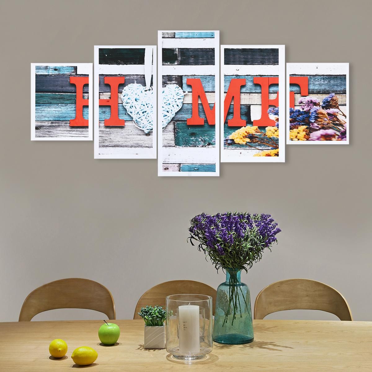 5 Panels Love HOME Wall Art Print Pictures Canvas Wall Art Prints Unframed 3yue