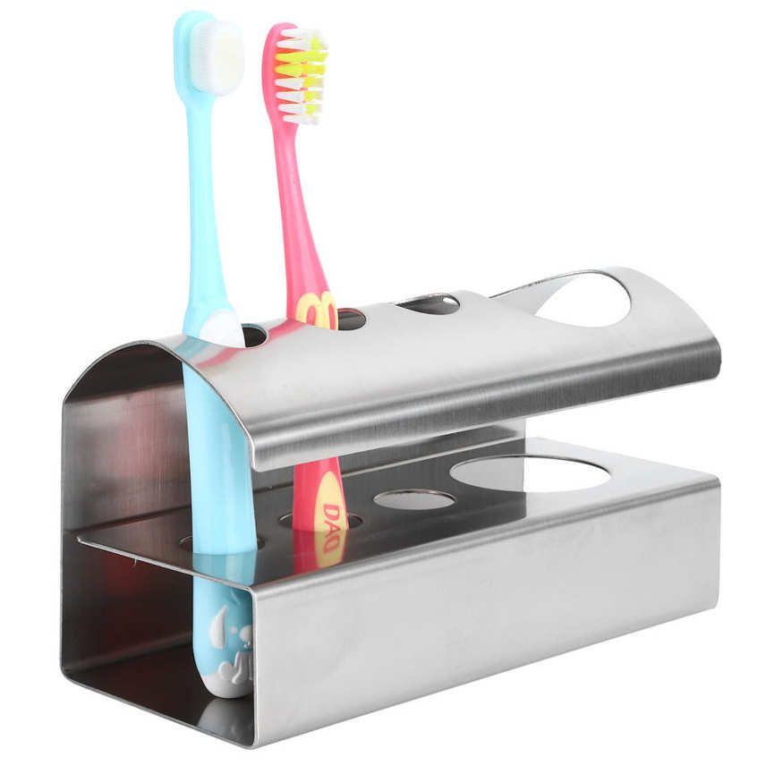 Toothbrush Stand 304 Stainless Steel Toothpaste Holding Storage Bracket for Bathroom