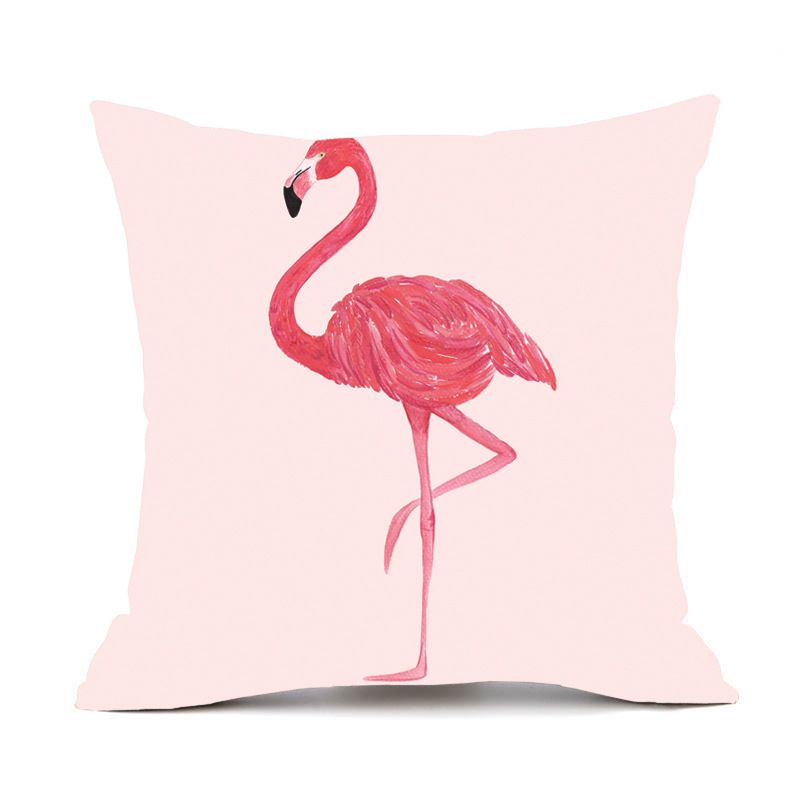 Ins Pink Flamingo Pillow Case Soft Short Plush Cushion Case Pillow Cover New Year Xmas Cushion Covers Home Decor Pillowcase