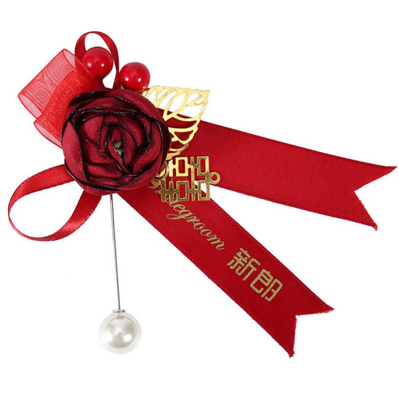Wedding Supplies Artificial Rose Corsage Bride Bridegroom Chest Flower Clothing Decoration Accessories