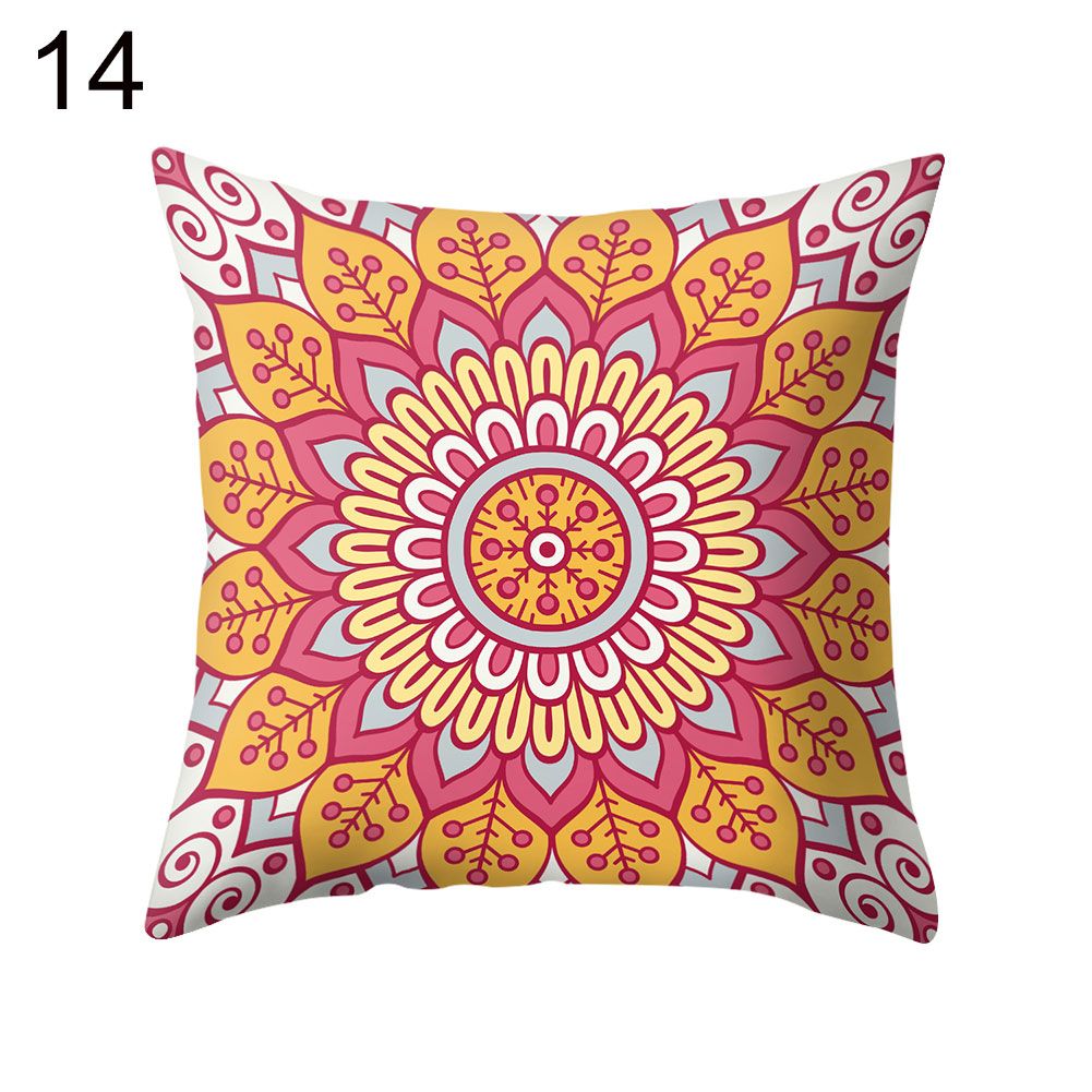 45x45cm Mandala Flower Square Cushion Cover Pillow Case Sofa Bed Car Chair Decor