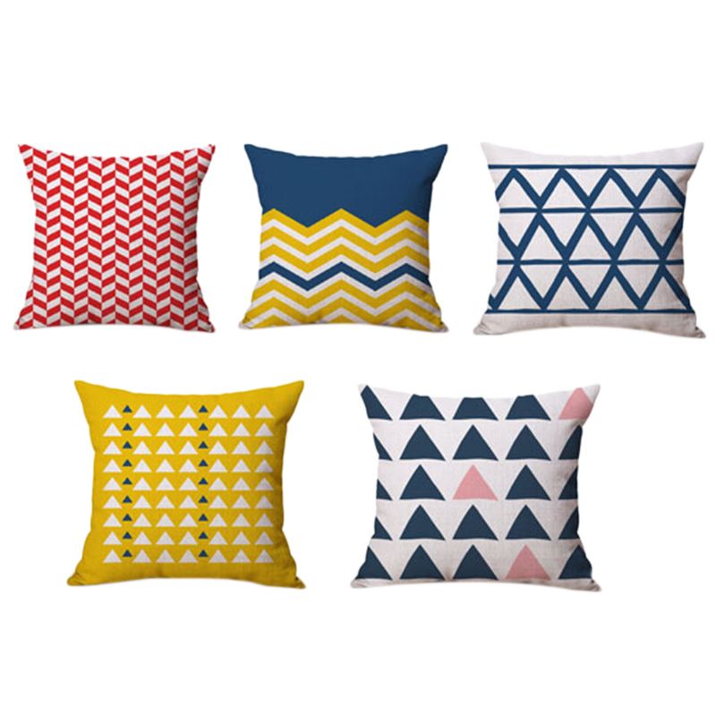 Delicate product 5Pcs Cushion Cover Geometric Pillow Case Kids Room Decorative Throw Pillow Cover for Sofa Bedroom 45x45Cm