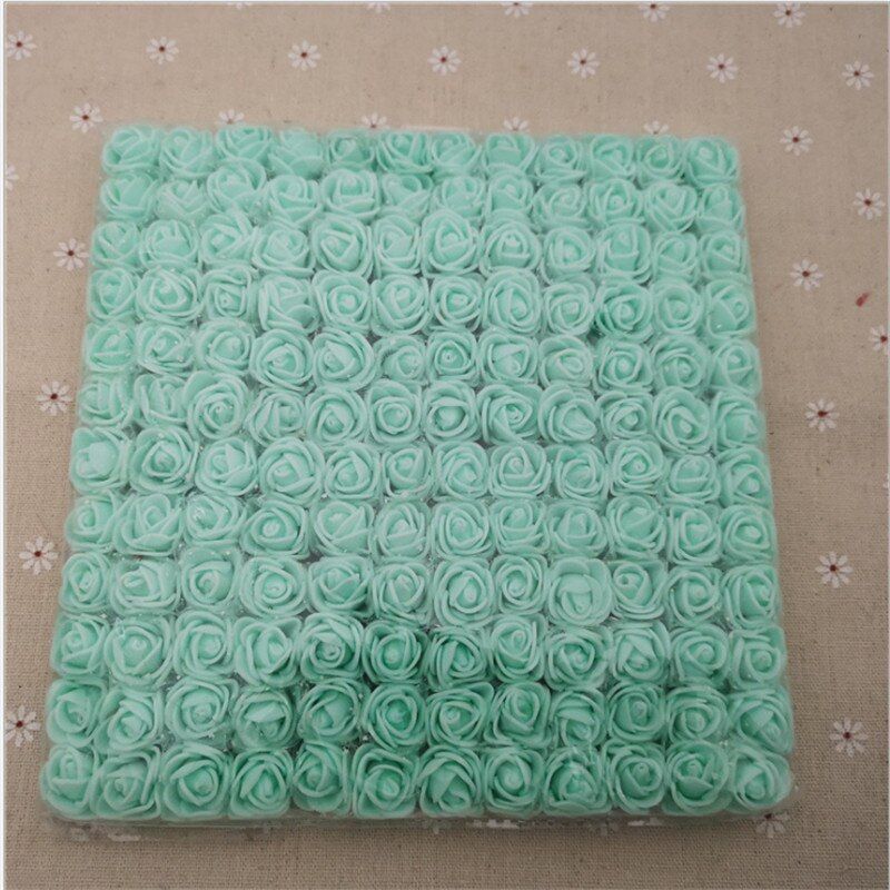 144pcs Mini Foam Rose Fake Flower Heads Home Wedding Party Decors with Stems LTT