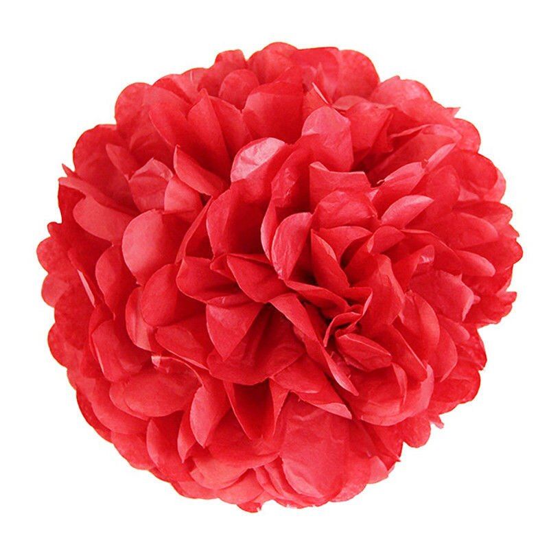 1PCS 4/6/8/10/12 inch Tissue Paper Pom Poms DIY Craft Paper Flower Balls For Birthday Wedding Home Decorations Flowers