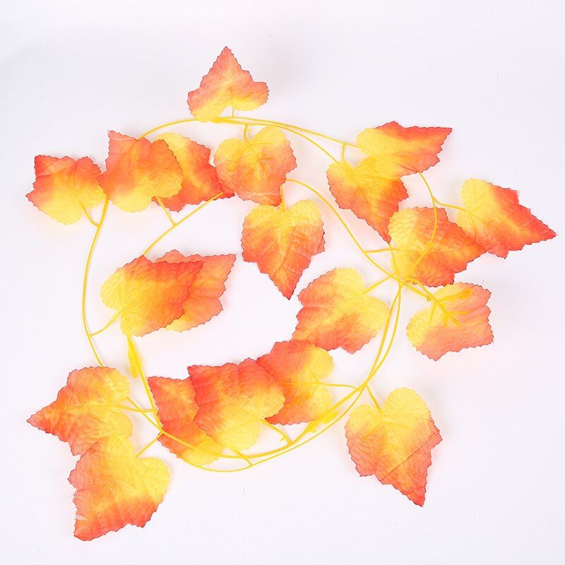 1 Pcs Green Flower Vine Sweet Potato Vine Green Leaf Vine Artificial Flower Air Conditioning Loft Fence Winding Green Leaf