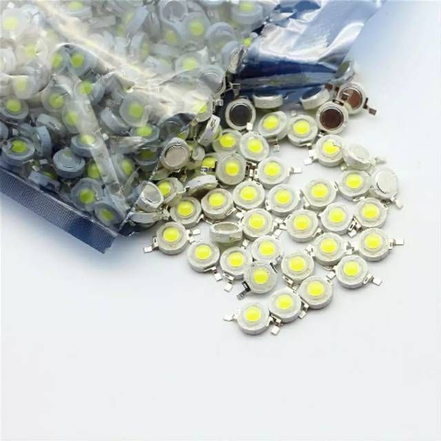 3W Diode High Power Cool White Led Beads 1 Watt Lamp Chip 3V-3.4V 100Pcs